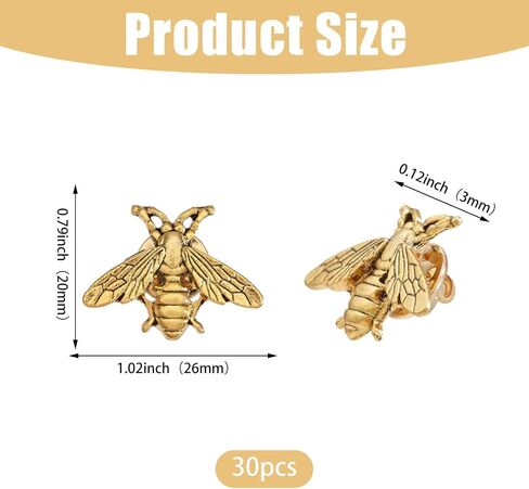 CHGCRAFT 30 Pcs Bee Lapel Pin for Cloth Backpack Decoration Alloy Bee Pins Safety Pins for Collar Sweater Jacket Clothing Decor in Saudi Arabia