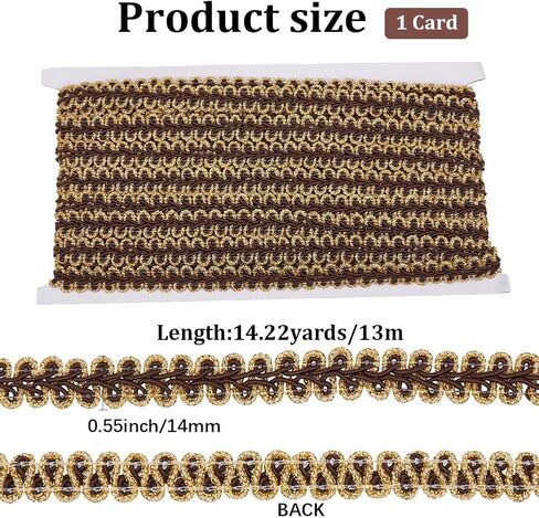 1/2 Inch Red Gimp Braid Trim Gold Metallic Glitter Woven Braided Lace Trimming Polyester Upholstery Decorative Fabric Ribbon for Sewing Making Crafts Curtain Decor Clothing Embellishment DIY in Saudi Arabia