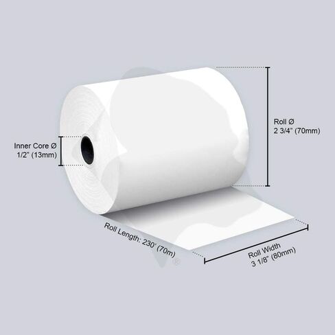 Gorilla Supply 48 gsm Thermal Paper Receipt Roll 3-1/8" x 230' BPA Free 50 Rolls in Kuwait
