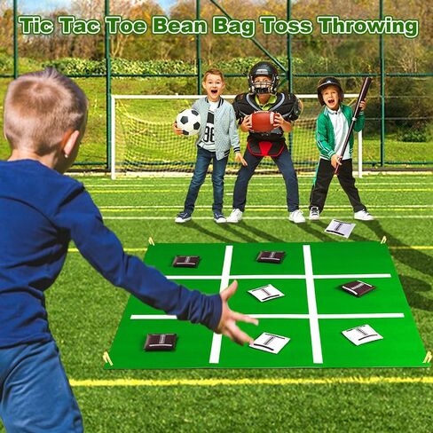Vanblue Large Football Tic Tac Toe Bean Bag Toss Game - Green Modern Style - Ideal for Kids, Adults & Families - Super Bowl Activities - Indoor & Outdoor Use in Saudi Arabia