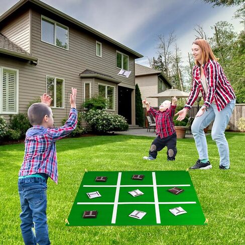 Vanblue Large Football Tic Tac Toe Bean Bag Toss Game - Green Modern Style - Ideal for Kids, Adults & Families - Super Bowl Activities - Indoor & Outdoor Use in Saudi Arabia