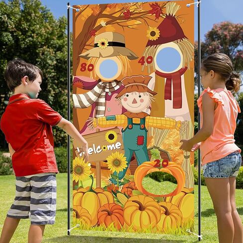 عيد الشكر سعيد لافتة لعبة مع 3 أكياس الفاصوليا فزاعة الفاصوليا حقيبة رمي ألعاب عيد الشكر ديكور عيد الشكر ألعاب الحصار تركيا للطفل لوازم حفلة للبالغين (عيد الشكر) in Kuwait