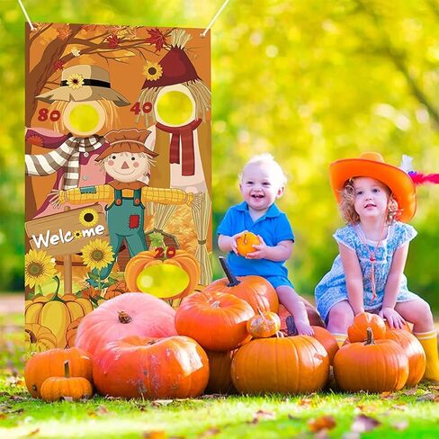 عيد الشكر سعيد لافتة لعبة مع 3 أكياس الفاصوليا فزاعة الفاصوليا حقيبة رمي ألعاب عيد الشكر ديكور عيد الشكر ألعاب الحصار تركيا للطفل لوازم حفلة للبالغين (عيد الشكر) in Kuwait