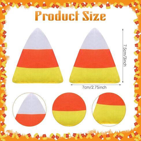 12 Pcs Halloween Candy Corn Bean Bags for Tossing 3 x 2.75 Inch Cornhole Nylon Corn Hole Bean Bags Halloween Tossing Game for Holiday Family Party Throwing Game in Saudi Arabia
