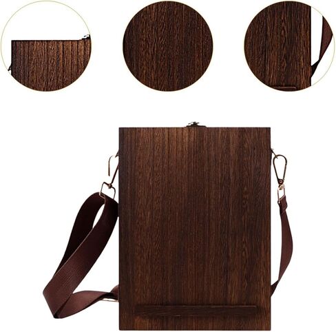 كتاب Messenger Wood Box Tabletop Easel Box مع حقيبة أدوات فنان مقصورة على أقلام الرصاص تخزين فرشاة ديكور المنزل 12.99x9.06x2.76inch in Kuwait