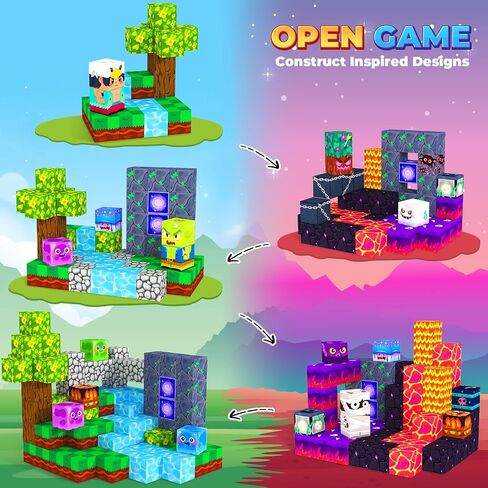 Magnetic Blocks Games Building Toys for 3-16 Year Old Boys Girls, Toddler Kids Magnetic Cubes Tiles Sensory Montessori Education Learning Travel Toys Ages 3+ Halloween Birthday Party Favors Gifts in Saudi Arabia