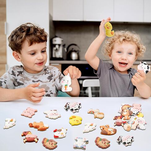 Joyin 12 PCS مغناطيس الثلاجة الحيوانية للأطفال ، مغناطيس ثلاجة مطاطية لطيفة للأطفال المغناطيسيين ألعاب التعلم التعليمية البيضاء. in Saudi Arabia