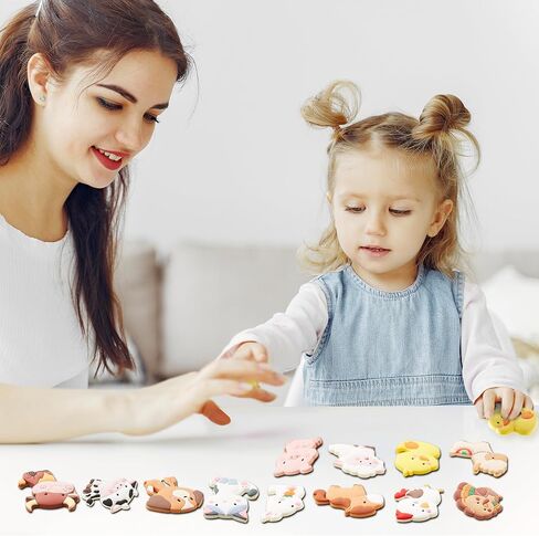 Joyin 12 PCS مغناطيس الثلاجة الحيوانية للأطفال ، مغناطيس ثلاجة مطاطية لطيفة للأطفال المغناطيسيين ألعاب التعلم التعليمية البيضاء. in Saudi Arabia