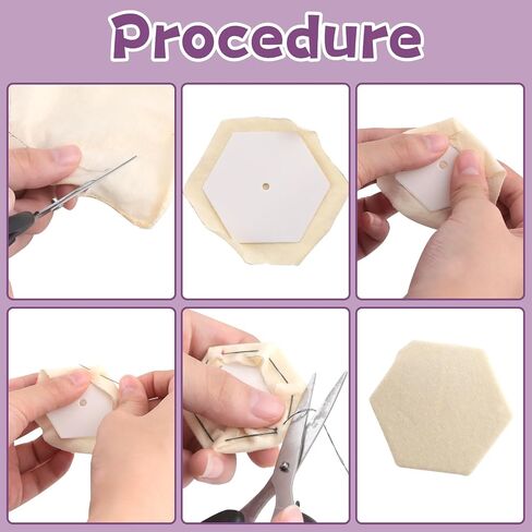 1000 PCS Hexagon Piecing Paper Templates, 1" White Paper templates, Quilting Templates Accessories for DIY Patchwork Crafts and Sewing Supplies in Kuwait