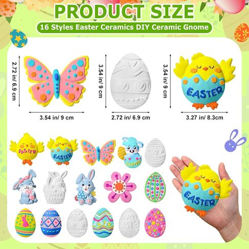 Soulchen 16 Sets Halloween DIY Painting Kits Unpainted DIY Ceramic to Paint Pumpkin Ghost Bat Skull Witch Gnome Cat Ready to Paint Refrigerator Magnets for Classroom Activity Halloween Gifts in Saudi Arabia