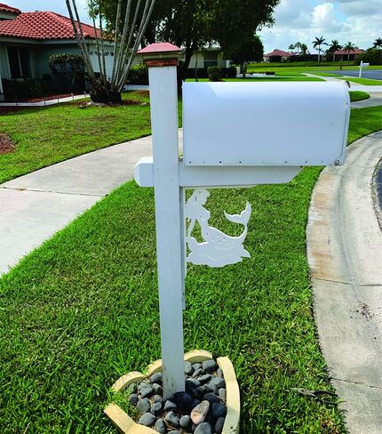 Mermaid Sitting Mailbox Bracket. Large. Long Lasting & Fabulous! Free Shipping to mainland USA in Saudi Arabia