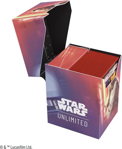GameGenic Star Wars Unlimited Soft Crate-صندوق سطح متين للطباعة الكامل والمرخص رسميًا ، ويحمل 60 بطاقة مزدوجة الأكمام ، مثالية لـ TCGs و LCGs ، و Qui-Gon Jinn ، مصنوعة in Kuwait