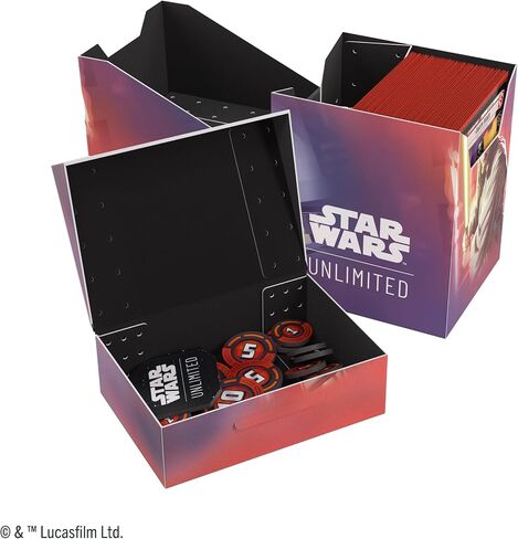GameGenic Star Wars Unlimited Soft Crate-صندوق سطح متين للطباعة الكامل والمرخص رسميًا ، ويحمل 60 بطاقة مزدوجة الأكمام ، مثالية لـ TCGs و LCGs ، و Qui-Gon Jinn ، مصنوعة in Kuwait