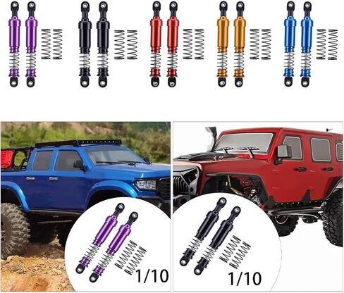 1/10 rc crawler shocks,75mm-115mm optional Big Bore Shocks with Oil Filled for LCG Cheater Rigs Capra SCX10 TRX4 Gspeed V4 Elem ent Comp Builds (Purple 95mm 2pcs) in Kuwait