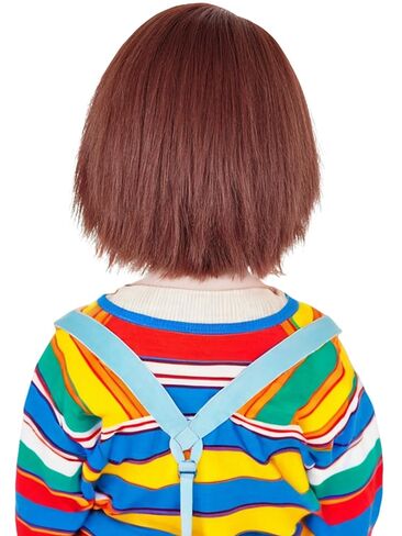 Kids Brown Creepy Doll Killer Costume Wig Red Brown Synthetic Hair for Child Girls Boys Toddler Halloween Party in Kuwait