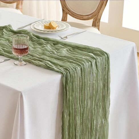 Fanami 1 Pack Cheesecloth Table Runner -10ft Dusty Blue Boho Gauze Cheese Cloth Table Runner 120 Inges Rustic Cheer Centerpaces for Wedder in Saudi Arabia