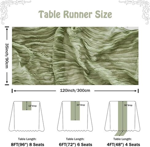 Fanami 1 Pack Cheesecloth Table Runner -10ft Dusty Blue Boho Gauze Cheese Cloth Table Runner 120 Inges Rustic Cheer Centerpaces for Wedder in Saudi Arabia
