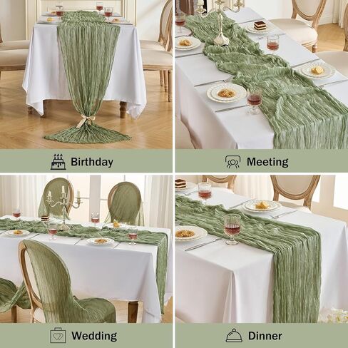 Fanami 1 Pack Cheesecloth Table Runner -10ft Dusty Blue Boho Gauze Cheese Cloth Table Runner 120 Inges Rustic Cheer Centerpaces for Wedder in Saudi Arabia
