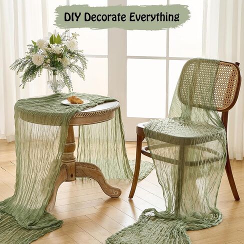 Fanami 1 Pack Cheesecloth Table Runner -10ft Dusty Blue Boho Gauze Cheese Cloth Table Runner 120 Inges Rustic Cheer Centerpaces for Wedder in Saudi Arabia