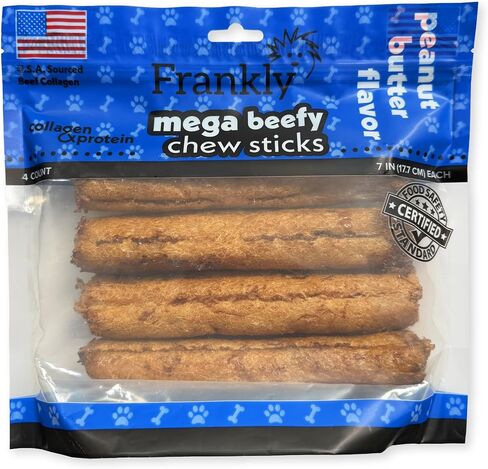 بصراحة Pet Pet Original Bacon Flavored Mega Mega Befy Phems For Dogs - High Protein Collegen Collegen - Treat Healthy Dog - Made in United States - 4 Count 7 "stick (8869) in Kuwait