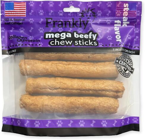 بصراحة Pet Pet Original Bacon Flavored Mega Mega Befy Phems For Dogs - High Protein Collegen Collegen - Treat Healthy Dog - Made in United States - 4 Count 7 "stick (8869) in Kuwait
