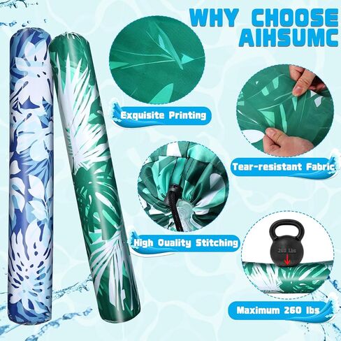 Extra Large Inflatable Swim Pool Noodles - 2 Pack Soft Fabric Covered Large Noodles for Floating, Premium Buoyancy and Comfort for Adults in Saudi Arabia