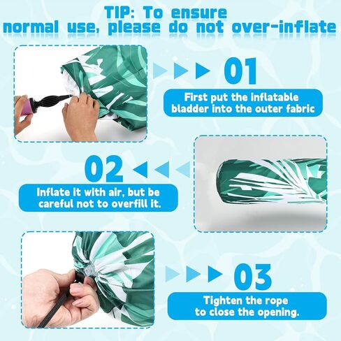 Extra Large Inflatable Swim Pool Noodles - 2 Pack Soft Fabric Covered Large Noodles for Floating, Premium Buoyancy and Comfort for Adults in Saudi Arabia