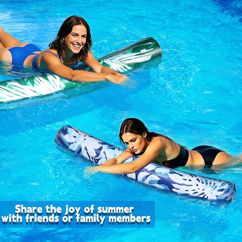 Extra Large Inflatable Swim Pool Noodles - 2 Pack Soft Fabric Covered Large Noodles for Floating, Premium Buoyancy and Comfort for Adults in Saudi Arabia