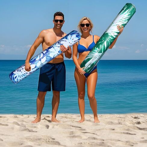 Extra Large Inflatable Swim Pool Noodles - 2 Pack Soft Fabric Covered Large Noodles for Floating, Premium Buoyancy and Comfort for Adults in Saudi Arabia