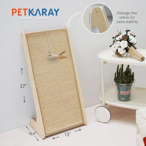 PETKARAY Cat Scratcher, Cat Sisal Scratching Ramp, L Shape Cat Scratch Pad for Indoor Cats, Wall Furniture Protector with Catnip Large in Saudi Arabia
