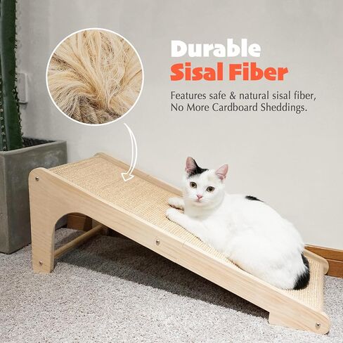 PETKARAY Cat Scratcher, Cat Sisal Scratching Ramp, L Shape Cat Scratch Pad for Indoor Cats, Wall Furniture Protector with Catnip Large in Saudi Arabia