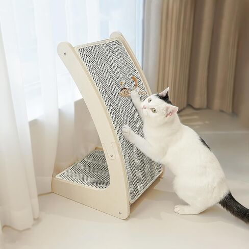 PETKARAY Cat Scratcher, Cat Sisal Scratching Ramp, L Shape Cat Scratch Pad for Indoor Cats, Wall Furniture Protector with Catnip Large in Saudi Arabia