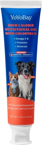 Bovine Colostrum Nutritional Gel for Dog & Cat - High Calorie Supplement for Dogs and Cats, Support Appetite for Cat, Immune Support, Dog Weight Gainer, Senior Dogs Cats Supplement in Kuwait