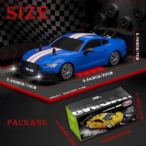 1:20 RC Drift Car للأطفال ، 4WD 2.4 جيجا هرتز 30km/H سيارة التحكم عن بُعد عالية السرعة ، سيارة رياضية رياضية مع أضواء LED ، إطارات الانجراف ＆ 2 بطاريات (Red 01) in Saudi Arabia