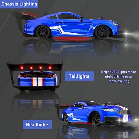 1:20 RC Drift Car للأطفال ، 4WD 2.4 جيجا هرتز 30km/H سيارة التحكم عن بُعد عالية السرعة ، سيارة رياضية رياضية مع أضواء LED ، إطارات الانجراف ＆ 2 بطاريات (Red 01) in Saudi Arabia