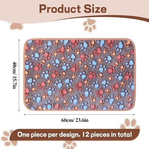 12 pcs dog blanket pet paw print fleece بطانية قطة ناعمة دافئة حصيرة حصيرة غينيا خنازير القفص بطانات صغيرة متوسطة الأليف ضرورية للحيوانات الأليفة محل متجر فتاة بوي جرو in Saudi Arabia