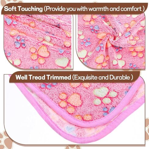12 pcs dog blanket pet paw print fleece بطانية قطة ناعمة دافئة حصيرة حصيرة غينيا خنازير القفص بطانات صغيرة متوسطة الأليف ضرورية للحيوانات الأليفة محل متجر فتاة بوي جرو in Saudi Arabia