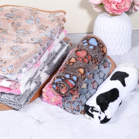 12 pcs dog blanket pet paw print fleece بطانية قطة ناعمة دافئة حصيرة حصيرة غينيا خنازير القفص بطانات صغيرة متوسطة الأليف ضرورية للحيوانات الأليفة محل متجر فتاة بوي جرو in Saudi Arabia
