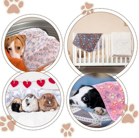 12 pcs dog blanket pet paw print fleece بطانية قطة ناعمة دافئة حصيرة حصيرة غينيا خنازير القفص بطانات صغيرة متوسطة الأليف ضرورية للحيوانات الأليفة محل متجر فتاة بوي جرو in Saudi Arabia
