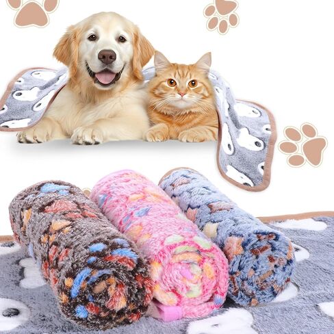 12 pcs dog blanket pet paw print fleece بطانية قطة ناعمة دافئة حصيرة حصيرة غينيا خنازير القفص بطانات صغيرة متوسطة الأليف ضرورية للحيوانات الأليفة محل متجر فتاة بوي جرو in Saudi Arabia