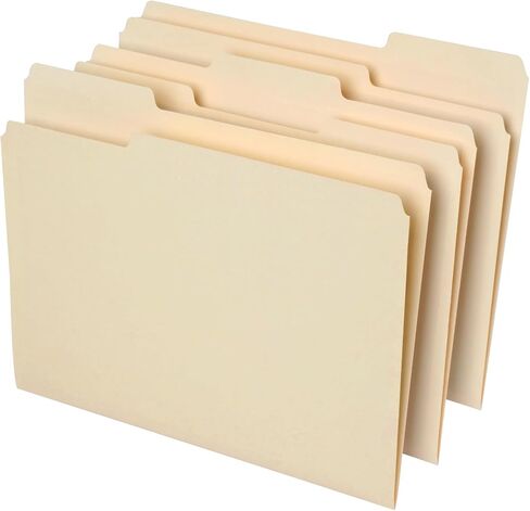 Office Depot File Folders, 1/3 Cut, Letter Size, 30% Recycled, Manila, Pack Of 100, 810838 in Saudi Arabia