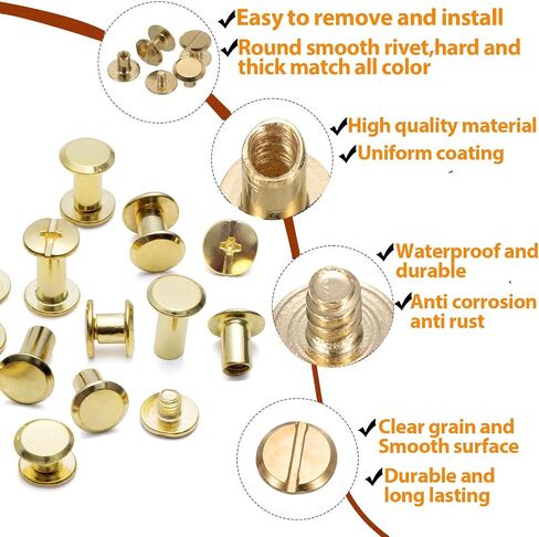 120Sets Chicago Screws Kit,Socell 6 Sizes Chicago Screws for Leather,Binding Screws Leather Rivet kit for Crafts, Clothing, Shoes, Belts, Bags, and Custom-Made Items(Silver, M5*4,5,6,8,10,12) in Saudi Arabia