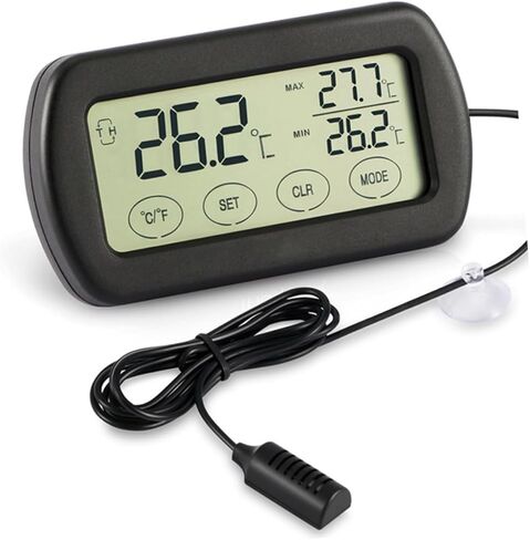 مقياس مقياس الحرارة الرقمي Upkoch لتفقس البيض مع وظيفة الإنذار LCD عرض دقة عالية مناسبة للحيوانات الأليفة البرمائية ومراقبة الحضانة in Saudi Arabia