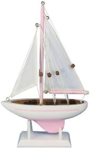 Pacific Sailer Pink - White Sails 9" - Beach Theme - Model Sailing Boat in Saudi Arabia