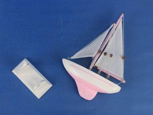 Pacific Sailer Pink - White Sails 9" - Beach Theme - Model Sailing Boat in Saudi Arabia