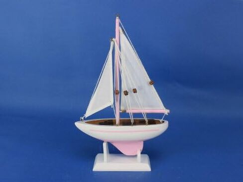 Pacific Sailer Pink - White Sails 9" - Beach Theme - Model Sailing Boat in Saudi Arabia
