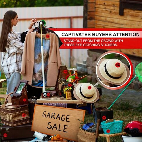 ملصقات أسعار بيع Garage Perco-1000+ من الملصقات الفارغة قبل 75 عامًا-علامات أسعار سهلة القراءة لأسعار فعالة وجذابة-مثالية لمبيعات الفناء وأسواق السلع المستعملة ومعارض المقاطعات واستخدام التجزئة in Kuwait