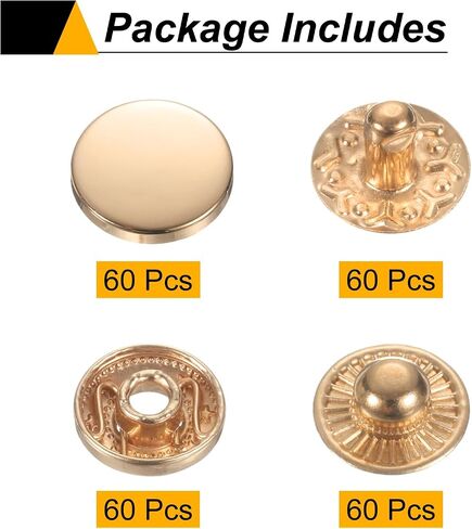Harfington 60 مجموعات أزرار CAP-Stud Cap 10 مم معادن SNAP SPOY الأزرار SHOIN-ON SNAP in Saudi Arabia