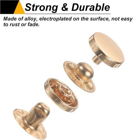 Harfington 60 مجموعات أزرار CAP-Stud Cap 10 مم معادن SNAP SPOY الأزرار SHOIN-ON SNAP in Saudi Arabia