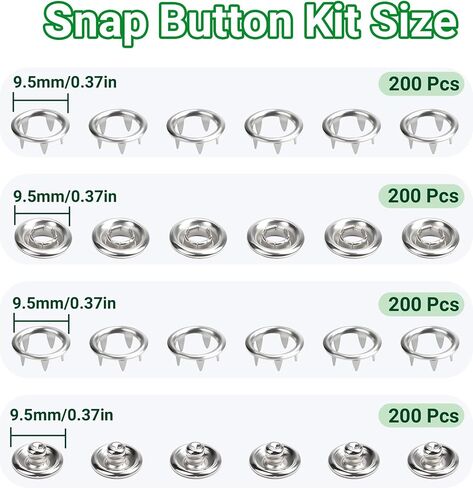 Vintrex 100Pcs Metal Snap Button Kit - Silver Hollow Snaps for Fabric, 9.5mm Sewing Button Snaps for DIY Crafts, Clothing & Sewing Projects(Not Tools) in Kuwait
